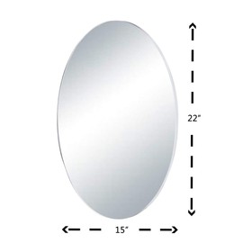 Marketing Holders Acrylic Mirror Oval Shaped 15" x 22" Reflective 1/8" Thick Sheet for Makeup Mirror Bathrooms Glass Replacement Home Decor