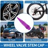 ABSOPRO Purple Aluminium Tire Valve Stem Cap, 13mm, 4 Pack,
