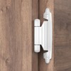 Chibery 10 Pack 3/8 inch Inset White Cabinet Hinges, Semi-Concealed