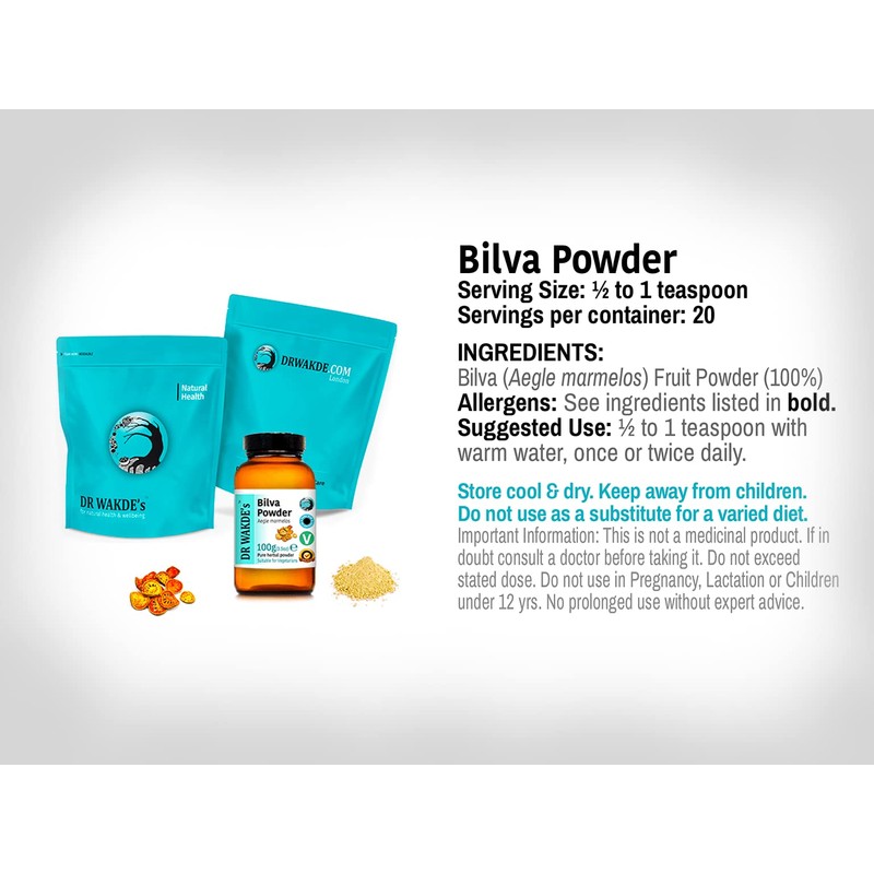 Bilva Fruit Powder (Bael Fruit/Aegle Mermelos) -100g (3.5oz)