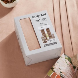 Deco Window Semi-Blackout Curtains for Bedroom 90 Inch Long for Room Darkening & Living Room Decor (Peach, 52 Inch Wide x 90 Inch Height, 2 Panels)