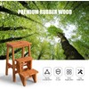 GLACER 3-Tier Folding Step Stool, Portable Wood Step Ladder for