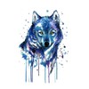 EROSPA® Temporary Tattoo Sheet / Sticker - Wolf Head -
