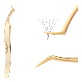 Pinza De Extensión De Pestañas Rusa Nagaraku Volum N-08 Gold