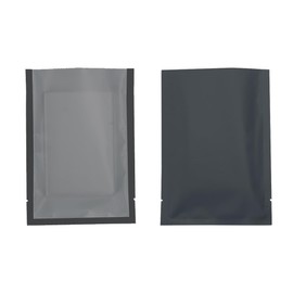 Single-Sided Black with Frosted Clear Window Poly Plastic Flat Open Fill Heat Sealable Packaging Bags for Small Business, Home Use, Food Storage Bags, Beauty Sample Pouch (100, 2.76 inch x 3.94 inch)