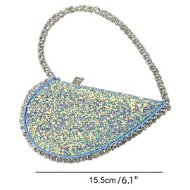 Anopo Women's Clutch Glitter Evening Bag Heart Handbag Elegant Round Bridal Bag for Wedding Party, Purple heart