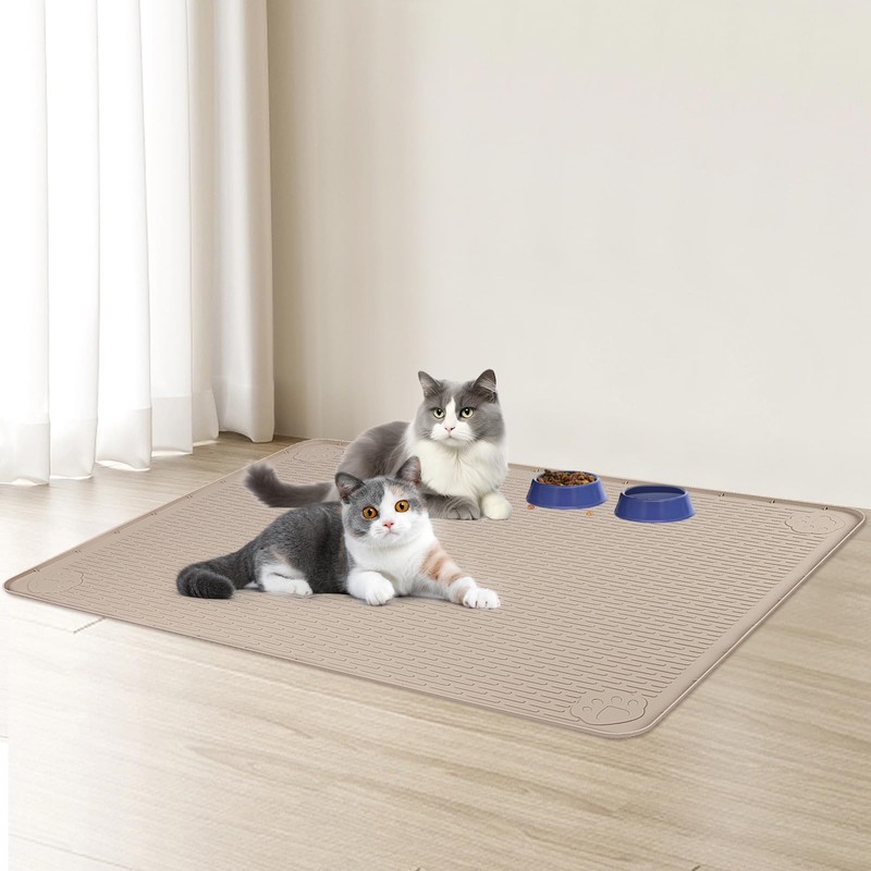 Bartuke Cat Food Mat, 40" x 28" Extra Large Silicone