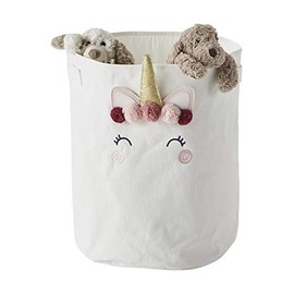Vertbaudet Large Storage Basket Unicorn Wool White One Size