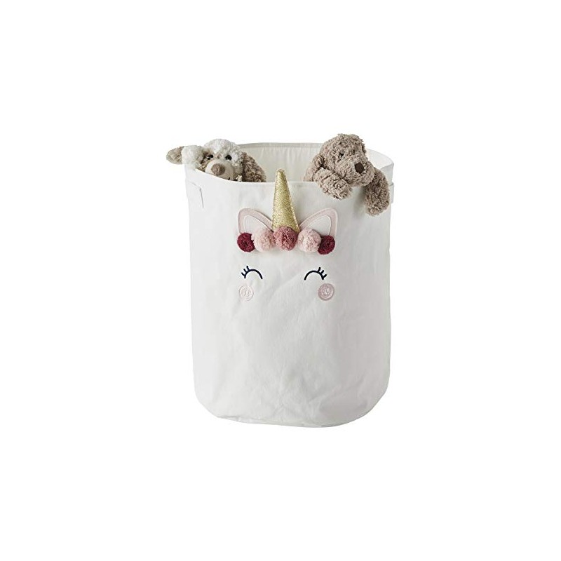 Vertbaudet Large Storage Basket Unicorn Wool White One Size
