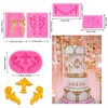 Rainmae 7 Pcs Baroque Fondant Silicone Molds, Relief Flower Lace