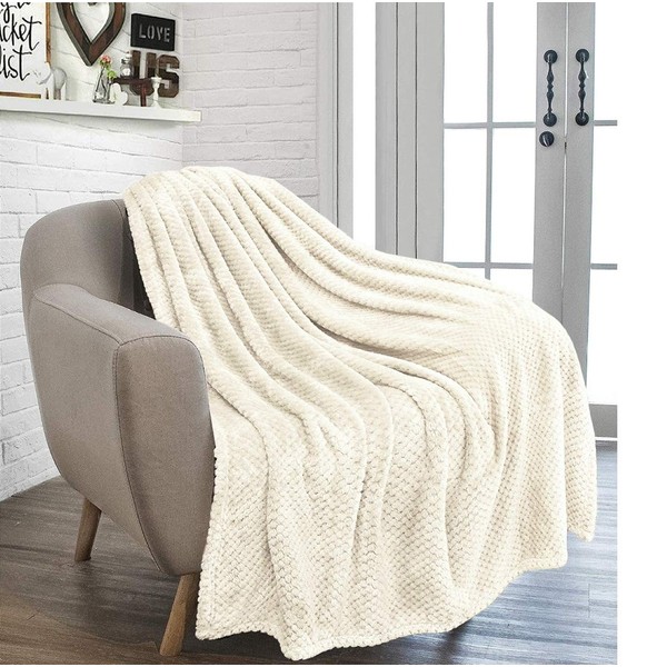 RayyanLinen Waffle Honey Comb Throw Blanket Super Soft Luxurious Versatile