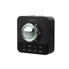 eppfun Bluetooth Audio Receiver, with LDAC/APTX Low Latency/APTX HD/AAC/SBC, Wireless RCA Audio Adapter with 3.5mm Jack/RCA Out for Hi Res Music Streaming,HiFi Audio,Skeakers, Home Stereo