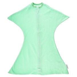 SleepingBaby Zipadee-Zip Transition Swaddle - Fleece Baby Swaddle Blanket with Zipper Convenience - Mint, Large (12-24 Month)