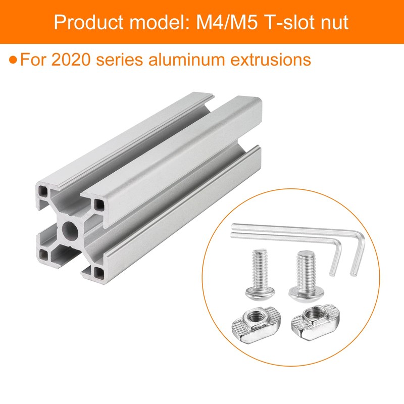 sourcing map M4/M5 202Pcs T Nuts Sliding T Slot Nut