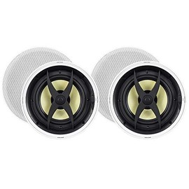 Monoprice 2 Way in-Ceiling Speakers - 8 Inch (Pair) with Aramid Fiber and Titanium Silk Drivers - Caliber Slim Series