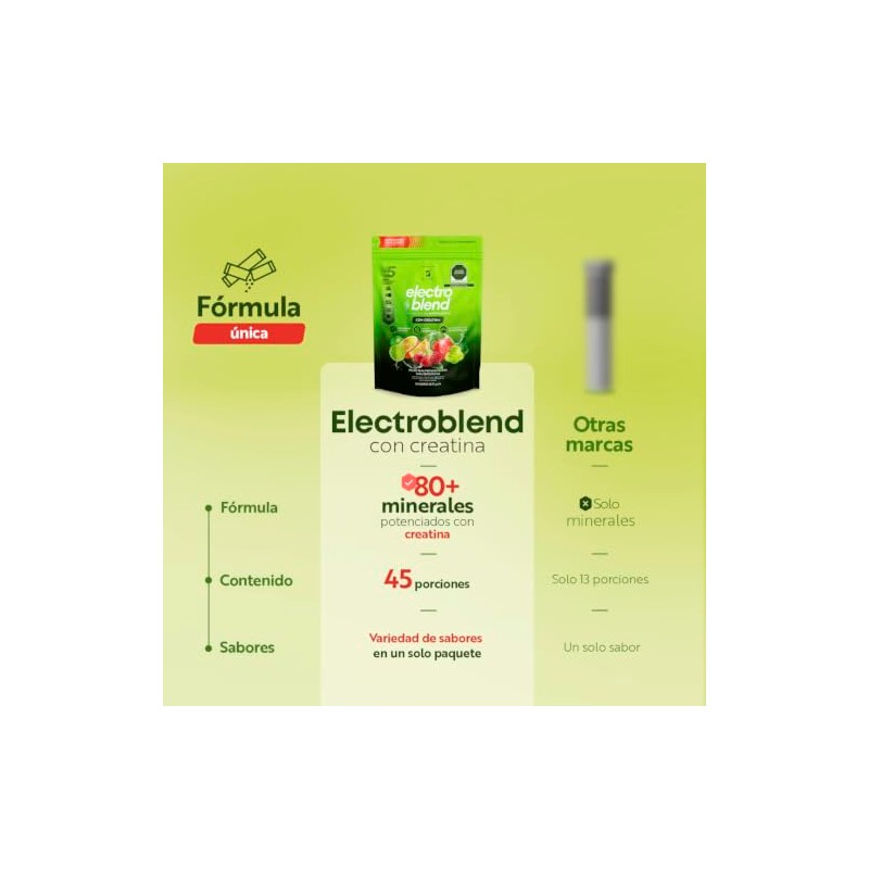 B Life Electrolitos con Creatina con 45 Sobres 5 Sabores