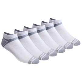 Eddie Bauer Men's Dura Dri Moisture Control 6-Pair Low Cut Socks, White (6 Pairs), Large