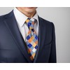 SHLAX&WING Men's Floral Pattern Checkered Necktie, Wedding, Silk Check, 3.5"