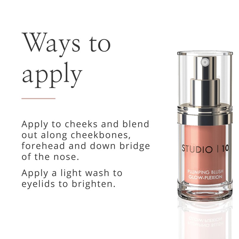 Studio 10 Plumping Blush Glow-Plexion Makeup - Liquid Blush -