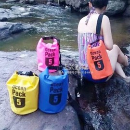 Dry Bag 5L Waterproof Bag Aqua Waterpark Backpack (Blue) 2ea