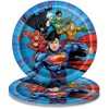 Unique Round Dessert Paper Plates - 7", Justice League, 8
