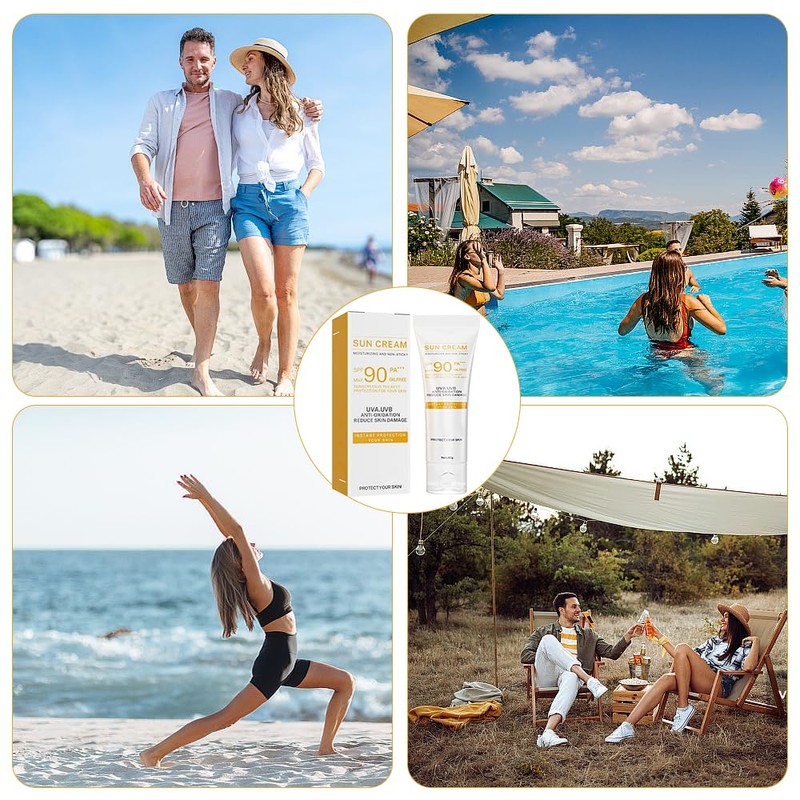 Sun Cream SPF 90, Sun Protection Milk, Skincare Sunscreen, Moisturising