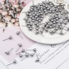 Tongcloud 100pcs Hypoallergenic Silver Ball Post Earrings Stainless Steel Stud