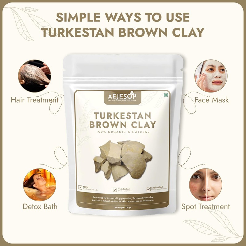 AEJESOP Edible Clay, Turkestan Brown Clay, 7.4oz (210g)