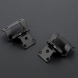 Ravinte 30 Pack 15 Pairs 1/2 inch Overlay Kitchen Cabinet Hinges Self Closing Door Kitchen Semi Wrap Around Hinge for Face Frame Cupboard Matte Black Face Mount Cabinet Hardware