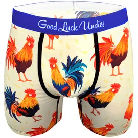 Good Luck Undies Men's Roosters Boxer Brief Underwear, Extra Large