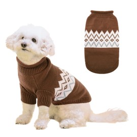 Queenmore Warm Dog Sweater, Soft Pet Knitwear, Knitted Pullover, Winter Pet Clothes for Small Medium Dogs Cats