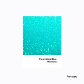 Hemway Premium Ultra Sparkle Glitter Multi Purpose Metallic Flake for Arts Crafts Nails Cosmetics Resin Festival Face Hair - Fluorescent Blue - Microfine (1/256" 0.004" 0.1mm) 100g / 3.5oz