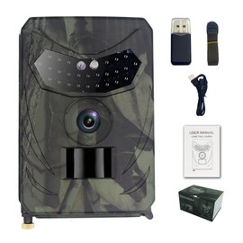 Aptliton Wildlife Camera Waterproof Trail Cameras With 32gb Memory Card Adjustable Angle 20mp 1080p Camera for Wildlife Watching