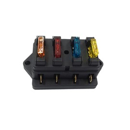 Generic 4 Way Fuse Holder Box Car Vehicle Automotive Circuit Blade Fuse Block with 4 Standard Fuses