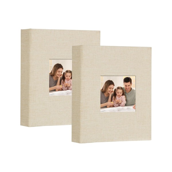 Miaikoe Small Photo Album 6x4 50 Pockets 2 Packs, Slip