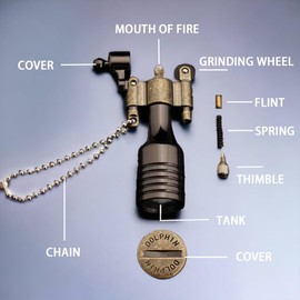 Retro Flint Wheel Lighter, Creative Soft Flame Kerosene Lighter, Jet Torch Lighter, Refillable Adjustable Windproof Lighter, Cool Metal Lighter, Unique Gift for Men (No Gas)