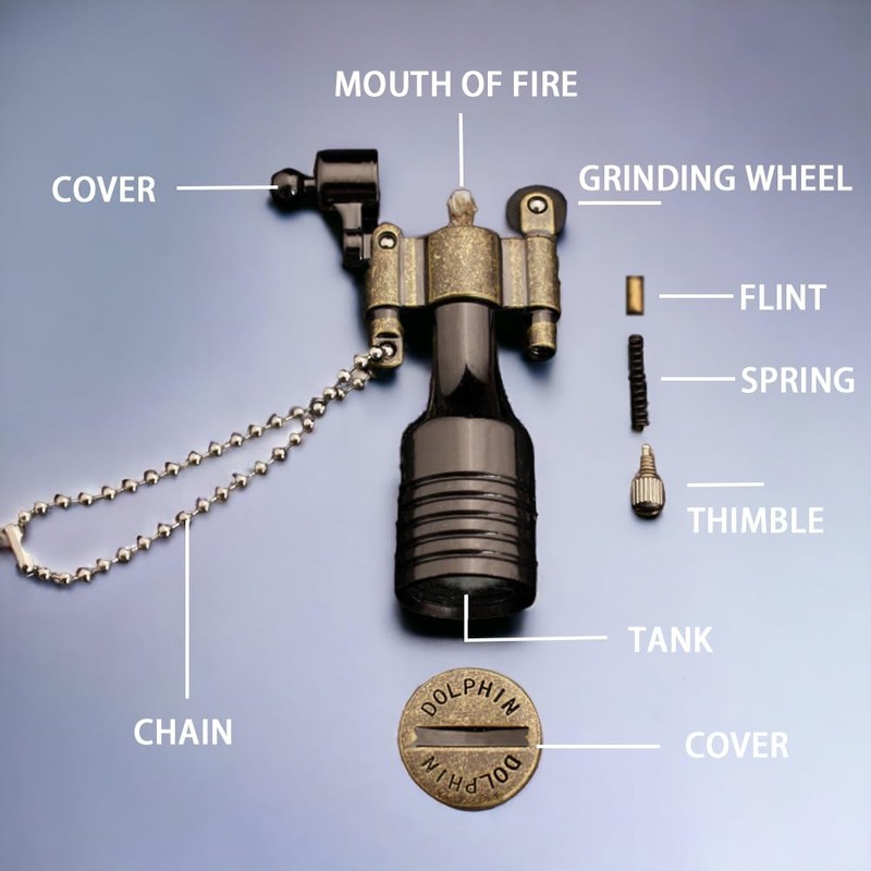 Retro Flint Wheel Lighter, Creative Soft Flame Kerosene Lighter, Jet