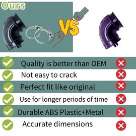 Upgrade WD24X33918 Dishwasher Circulation Pump To Sump Elbow Hose and Clamps Kit, OEM WD19X25460, WD19X25700 Elbow Hose Assembly Replacement Part for GE