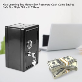 Gsycle Piggy Bank, Electronic Piggy Bank Cash Vault Bank Bank for Teens Banks for Adults Savings Bank Money Saving Bank with 2 Keys(Black)