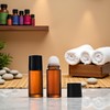 YuanHolumid 2Pcs Brown 30ml Glass Essential Oil Roller Bottles Refillable