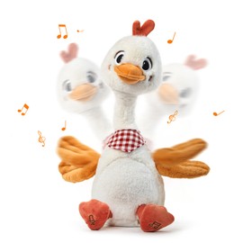 TUMAMA Talking Dancing Singing Duck, Plush Toy, Laber Animal, Talking Cuddly Toy, Copy Talking, Neck & Wings Waving, Singing 8 Songs, Baby Dancing Toy, Talking Toy from 3 Years