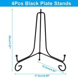 Unlorspy - Soporte de soporte de placa de hierro de 20 cm, soporte de placa de soporte para caballete de hierro de 20 cm, para mostrar imágenes, platos decorativos, fotos y más