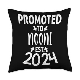 Promoted To NOONI Est.2024 Matching Family Pregnancy Throw Pillow, 18x18, Multicolor