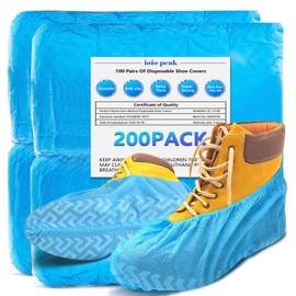 Juego de 200 fundas desechables (100 pares), duraderas, antideslizantes, resistentes al agua y reciclables, para uso en interiores y exteriores, talla