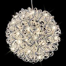 Anycosy Led Hanging Lights with Aluminum Frame,Waterproof Christmas Hanging Pendant Sphere Lights for Indoor