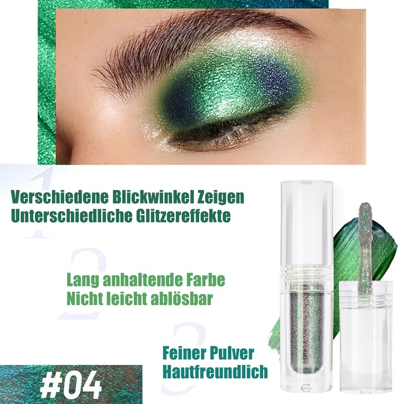 Liquid Chameleon Eyeshadow, Metallic Changing Liquid Eyeshadow, Long-Lasting & Waterproof