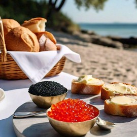 Pacific Secrets Red Vegan Caviar | Seaweed | No-Fish | Kosher | 4.4 oz Glass Jar