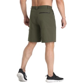 MAGCOMSEN Golf Shorts Men Stretch Quick Dry Shorts Hiking Cargo Shorts Outdoor Fishing Shorts Army Green,30