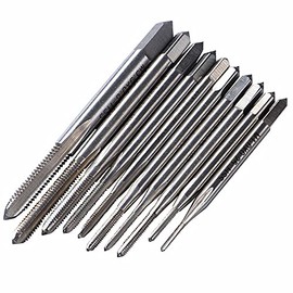 TSUCIA 10 Pcs Tap Threading Tap Set Screw Hand Tap Machine Hand Tap Thread Wire Tap Drilling Screw Cutting M1, M1.2, M1.4, M1.6, M1.7, M1.8, M2, M2.5, M3, M3.5