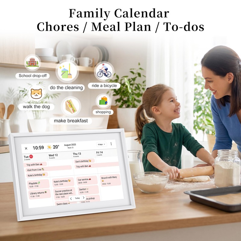 10.1 Inch Digital Calendar & WiFi Digital Photo Frame, Frameo